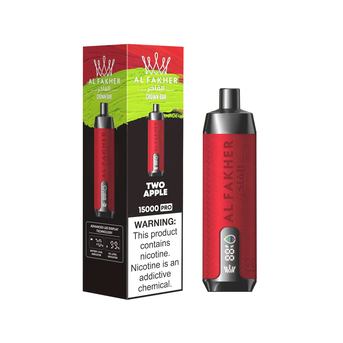 AL FAKHER CROWN BAR PRO 15K PUFFS - TWO APPLE