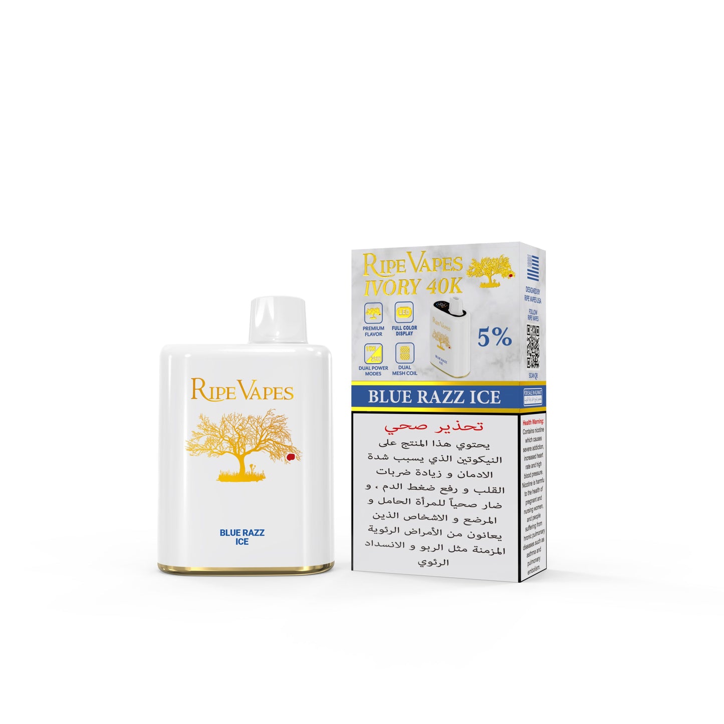 RIPE VAPES Ivory 40K Puffs - Blue Razz Ice