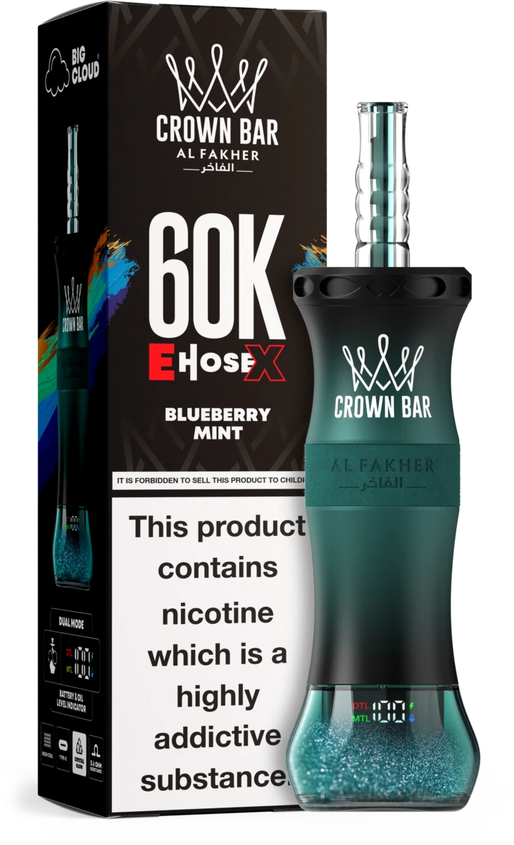 AL FAKHER CROWN BAR E HOSE X 60K PUFFS - Blueberry Mint