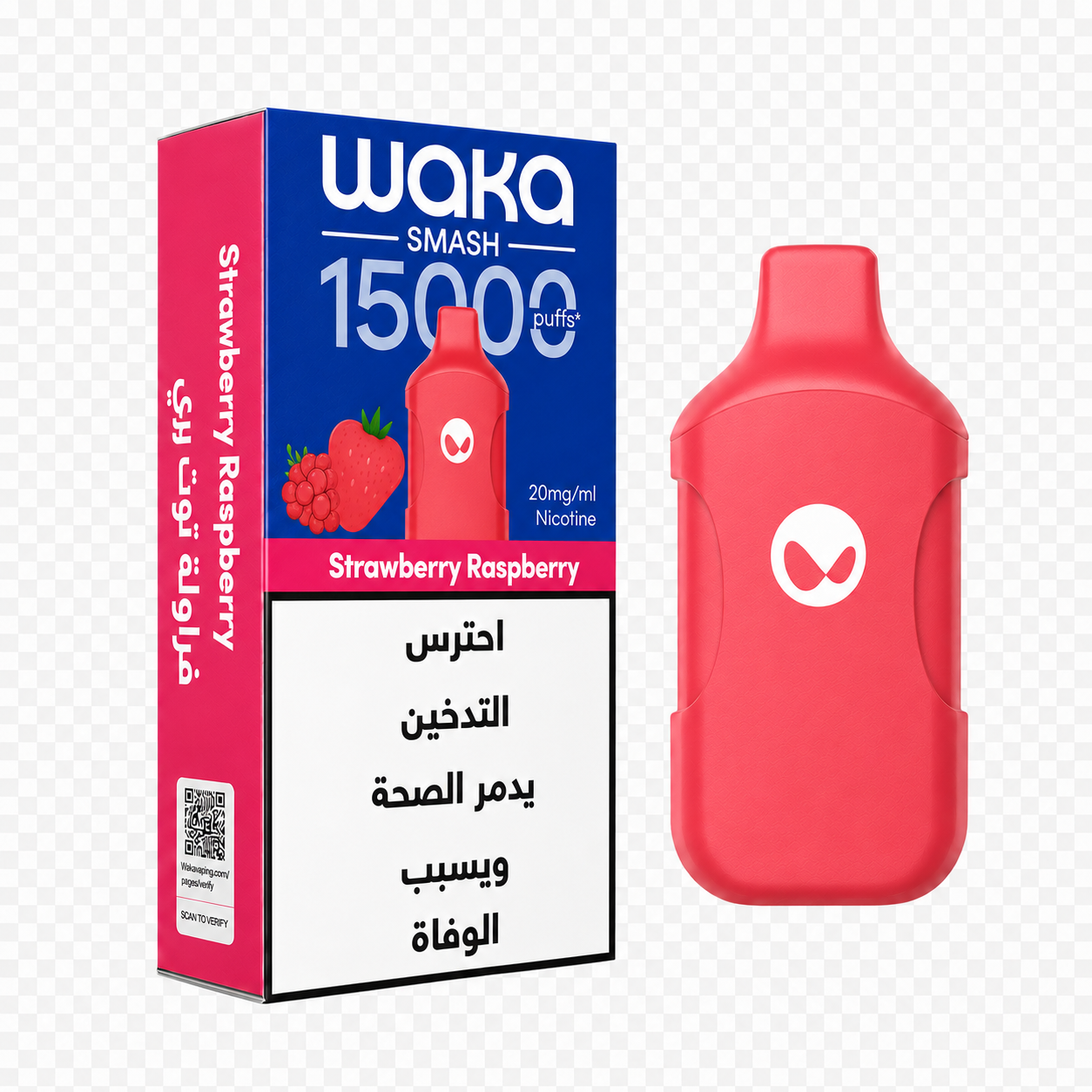 WAKA SMASH 15K PUFFS - STRAWBERRY RASPBERRY