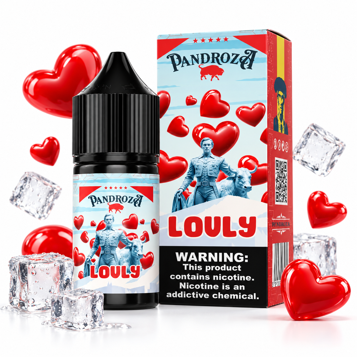 PANDROZA LOVLY SUPER COOL salt e-liquid bottle with colorful label, designed for vaping, from the PANDROZA brand.
