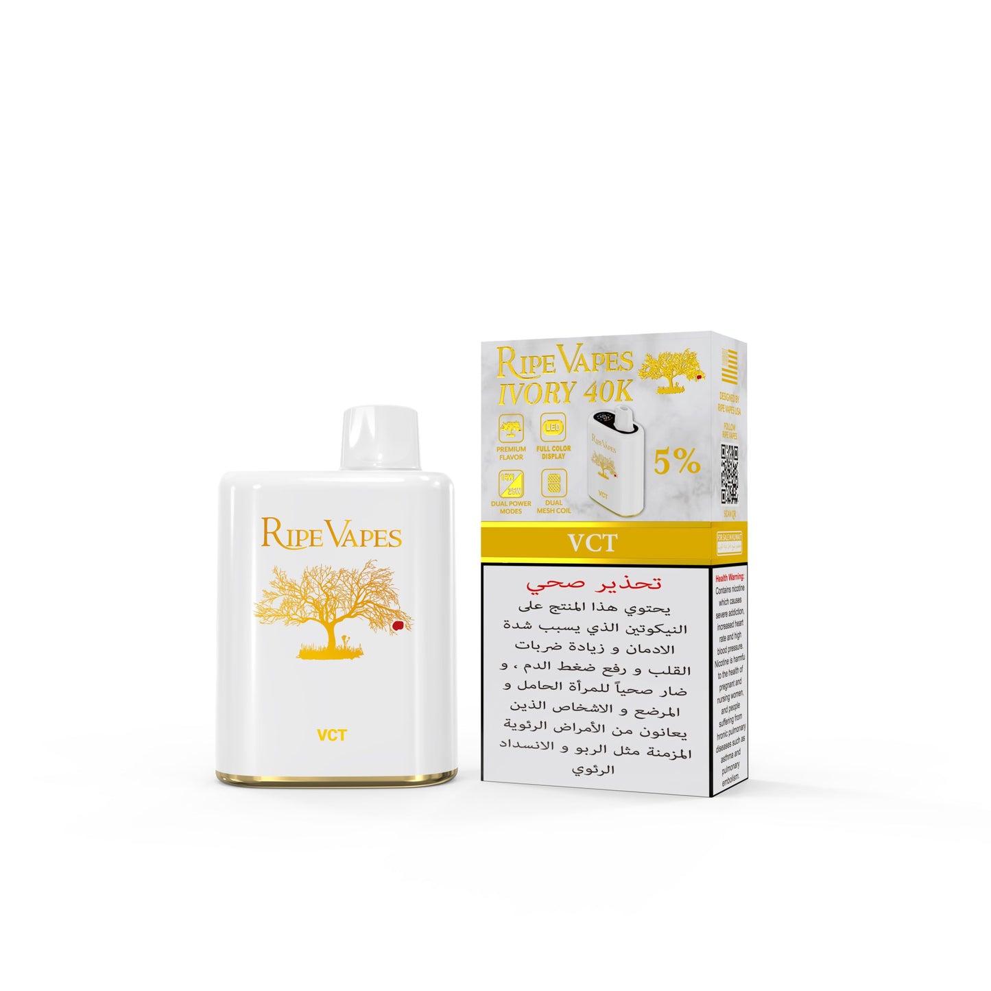 RIPE VAPES Ivory 40K Puffs - VCT (Vanilla, Custard, Tobacco)