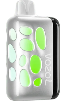 VOZOL RAVE 40K disposable vape with Peach Raspberry Lemonade flavor, showing the sleek device with colorful branding.