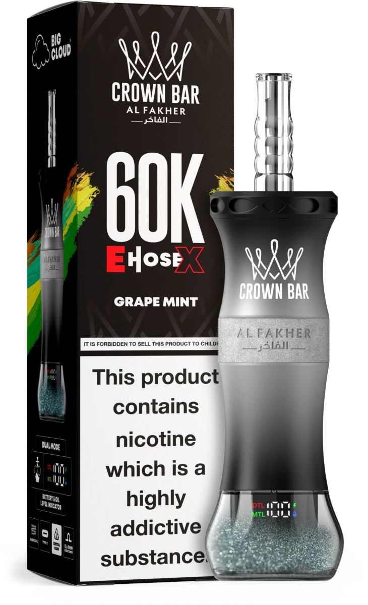 AL FAKHER CROWN BAR E HOSE X 60K PUFFS - Grape Mint