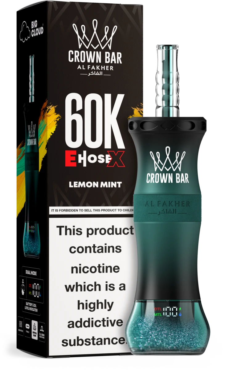 AL FAKHER CROWN BAR E HOSE X 60K PUFFS - Lemon Mint