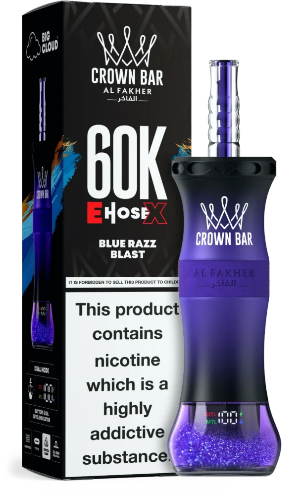 AL FAKHER CROWN BAR E HOSE X 60K PUFFS - BLUE RAZZ BLAST