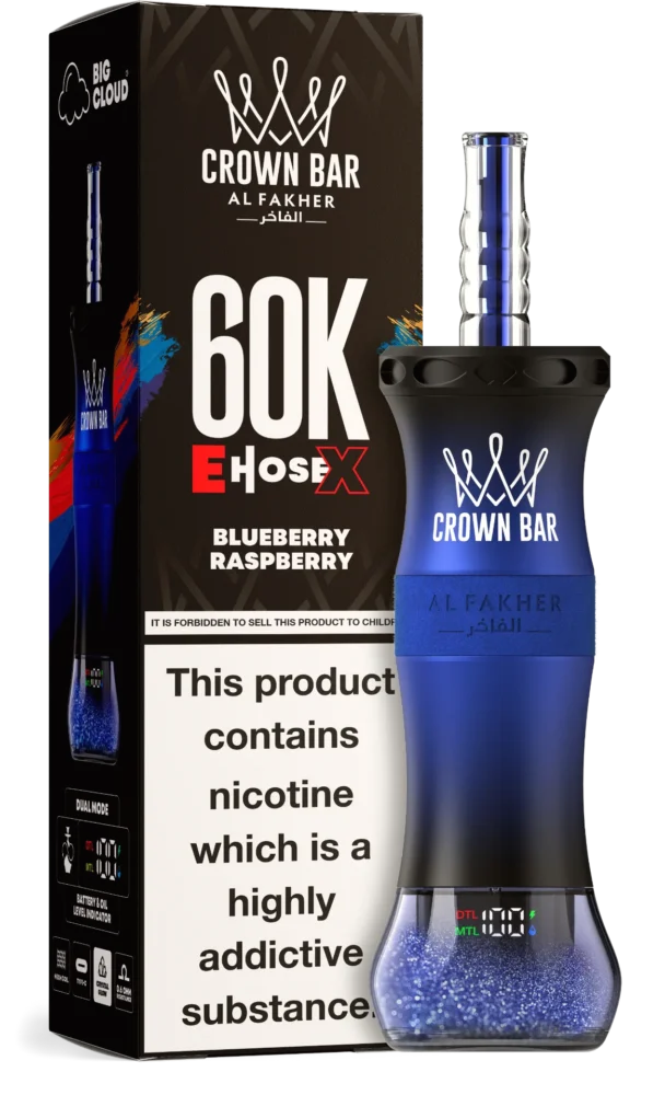 AL FAKHER CROWN BAR E HOSE X 60K PUFFS - BLUEBERRY RASPBERRY