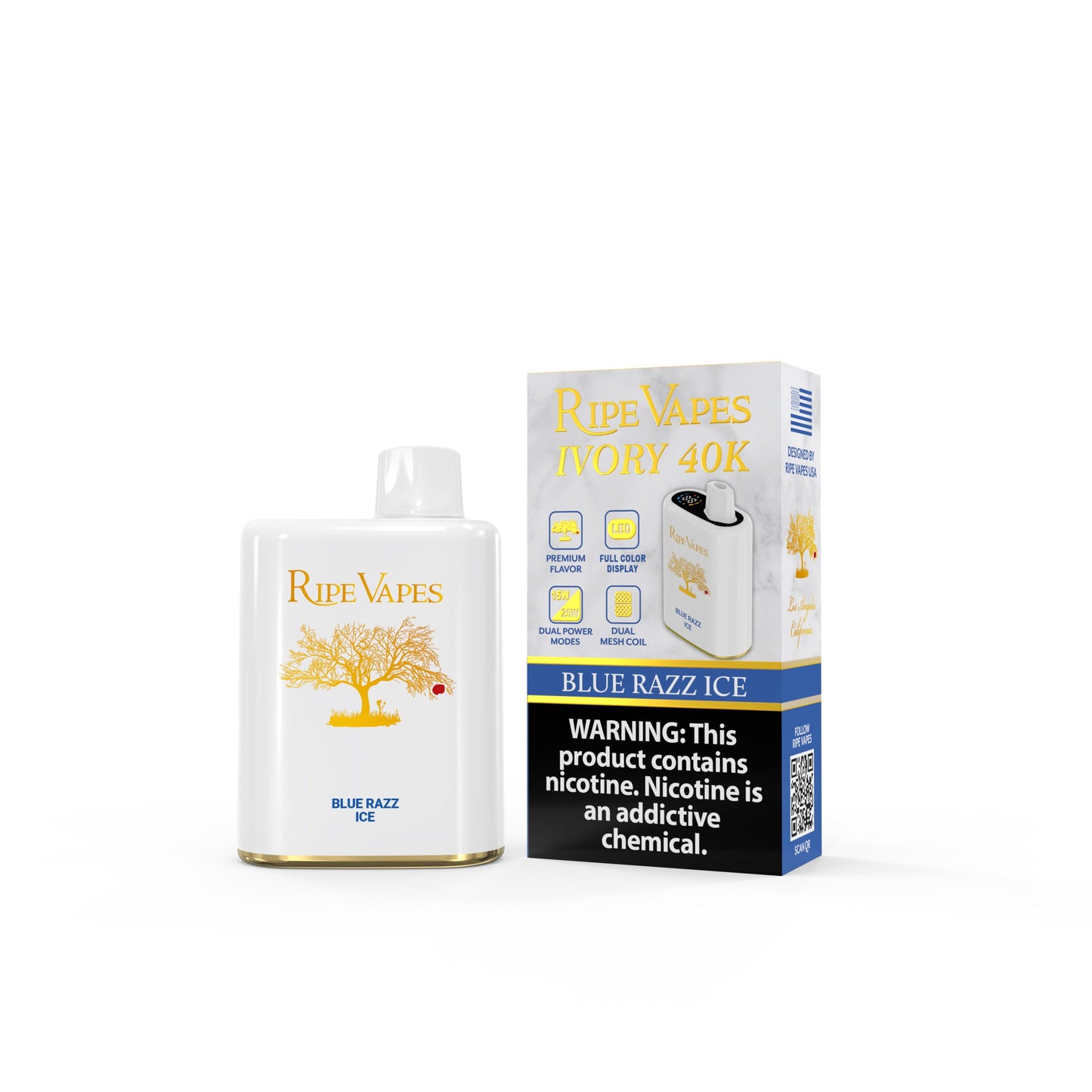 RIPE VAPES Ivory 40K Puffs - Blue Razz Ice