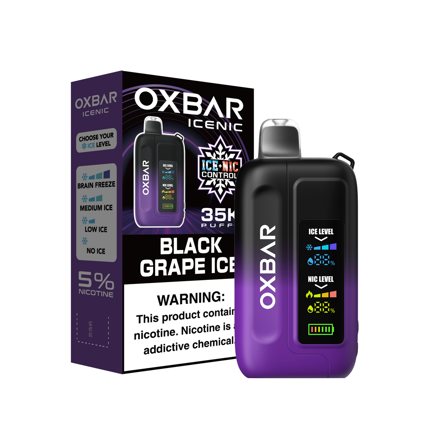 OXBAR Ice-Nic Control 35K Puffs- Black Grape Ice