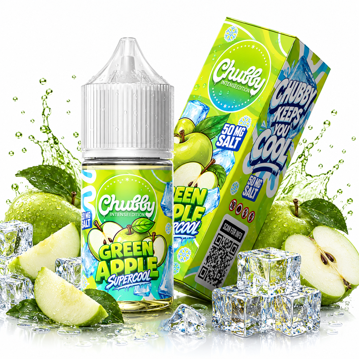 CHUBBY GREEN APPLE SUPER COOL - 50MG SALT