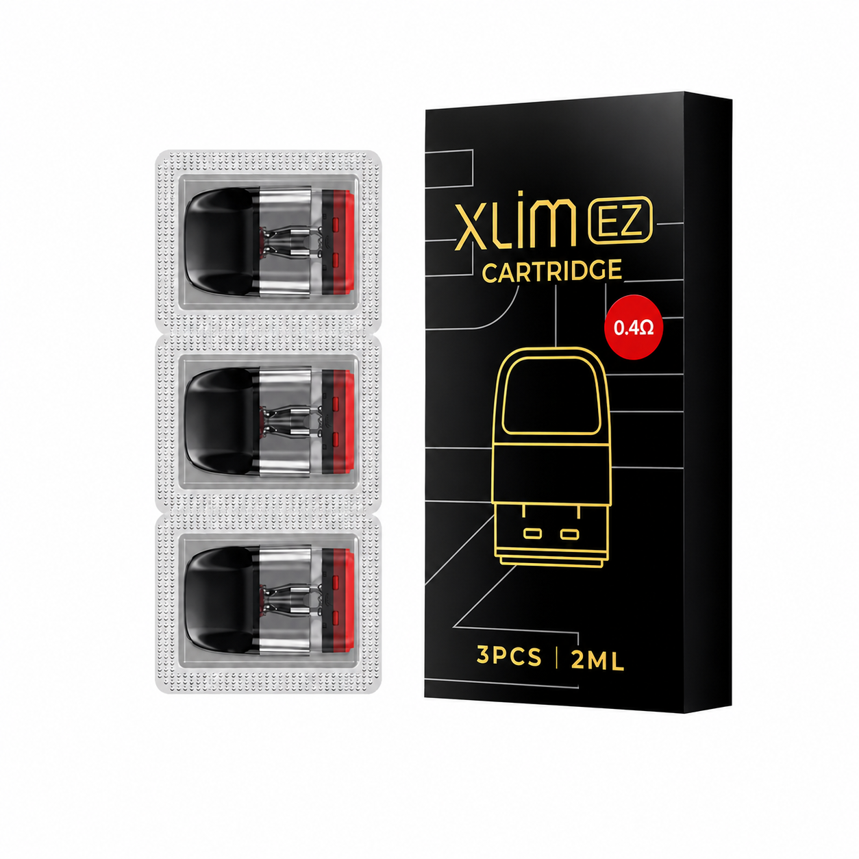 OXVA XLIM refillable cartridge, 2ml capacity, for vaping device, shown in the image with transparent body and mouthpiece.