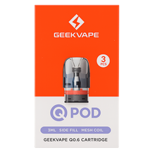 GEEKVAPE Q 0.6 ohm pod cartridge with 3ml capacity, designed for GEEKVAPE Q series vaping devices.