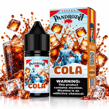 PANDROZA Cola Super Cool salt e-liquid bottle with colorful label, showcasing the PANDROZA brand for vaping.