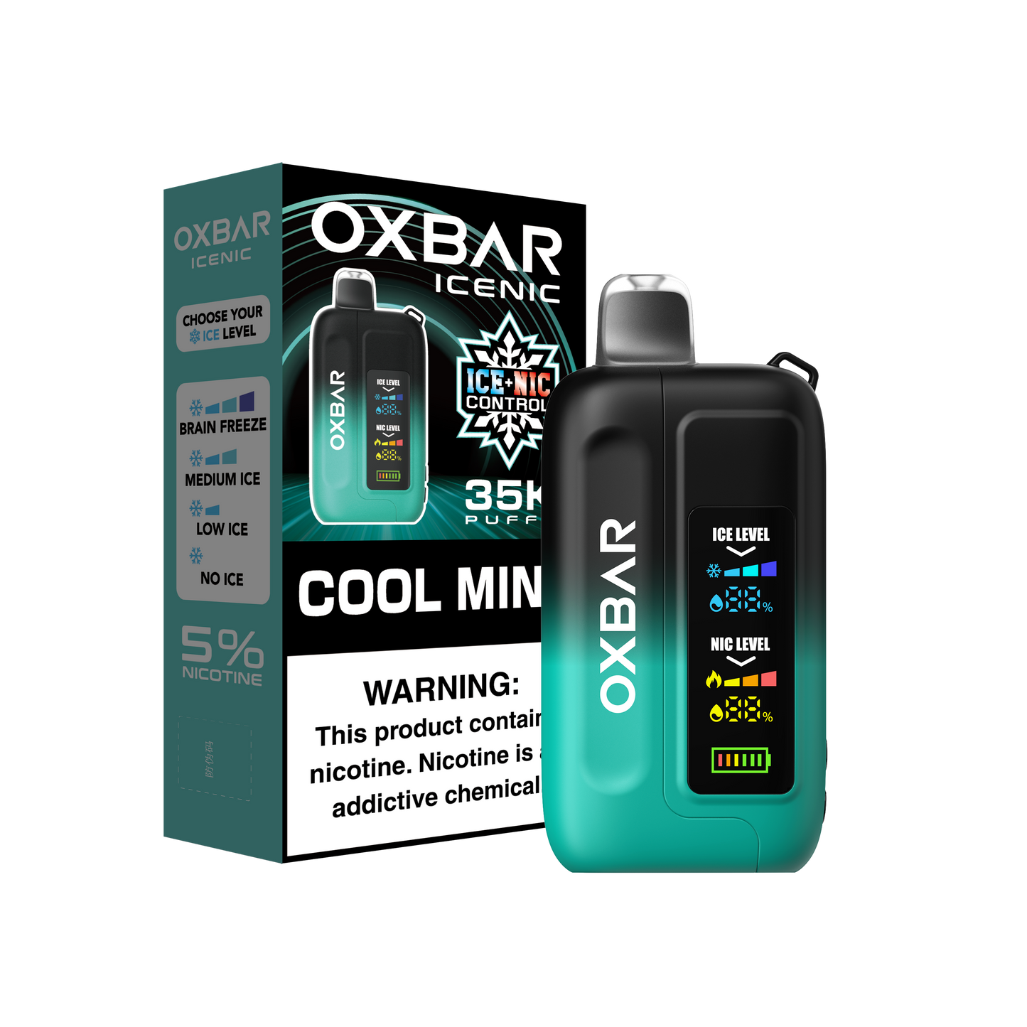 OXBAR Ice-Nic Control 35K Puffs- Cool Mint
