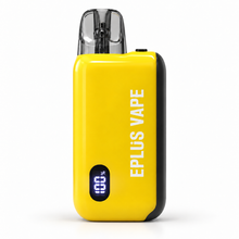 EPLUS VAPE RILO C pod kit in black with sleek design and integrated mouthpiece, compact and portable vaping device.