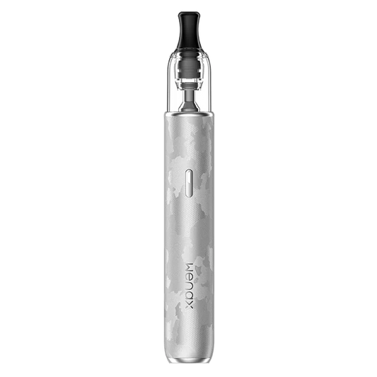 Frosted silver Geekvape WENAX M2 Leather Edition pod system with 1200mAh battery, compact vape device for easy use