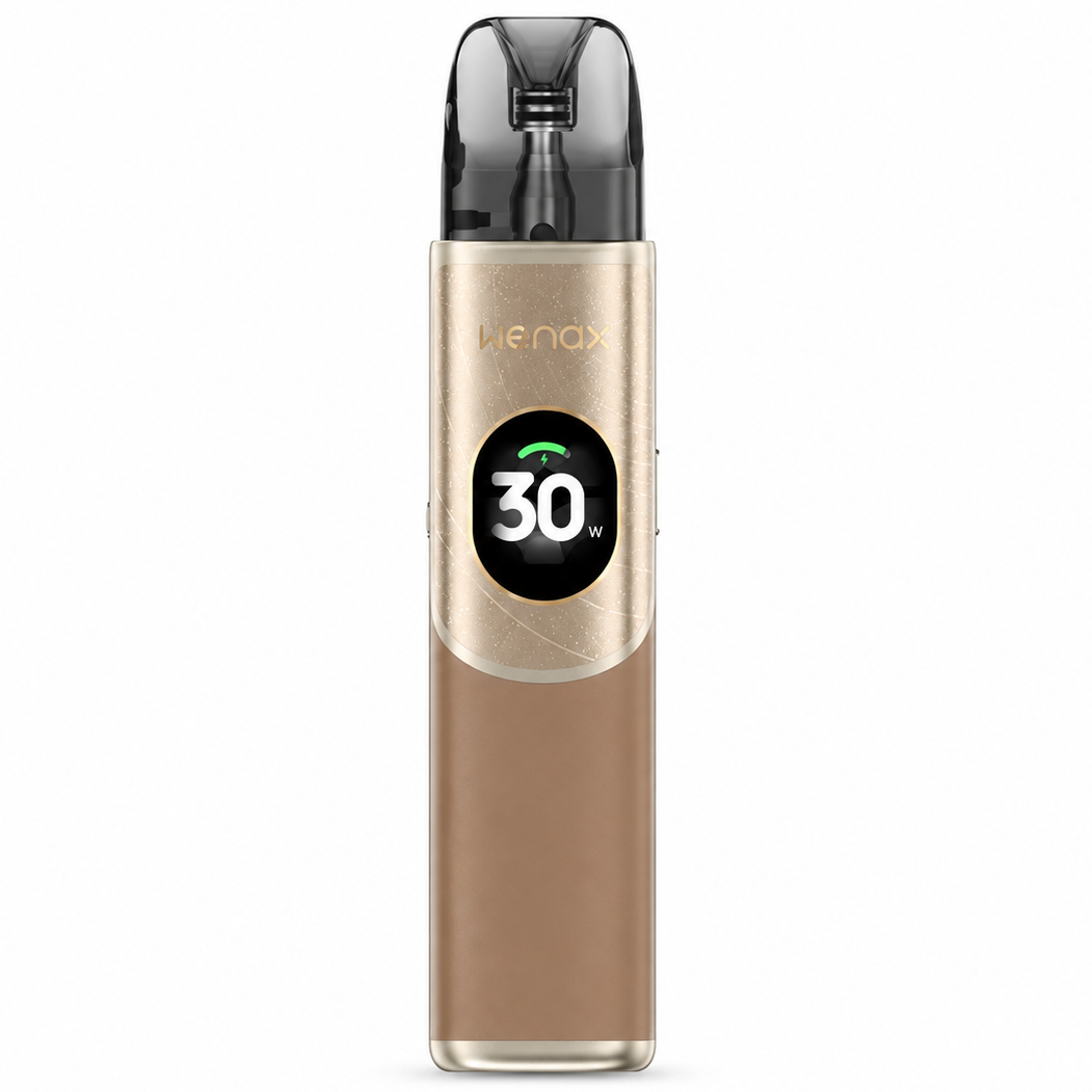GEEKVAPE WENAX Q2 pod kit in mocha mousse color, featuring sleek design and compact size from the WENAX series.