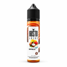 GUSTO JUICE Raffaello MTL e-liquid bottle, 60ml, with colorful label showcasing the GUSTO JUICE brand for vaping enthusiasts.