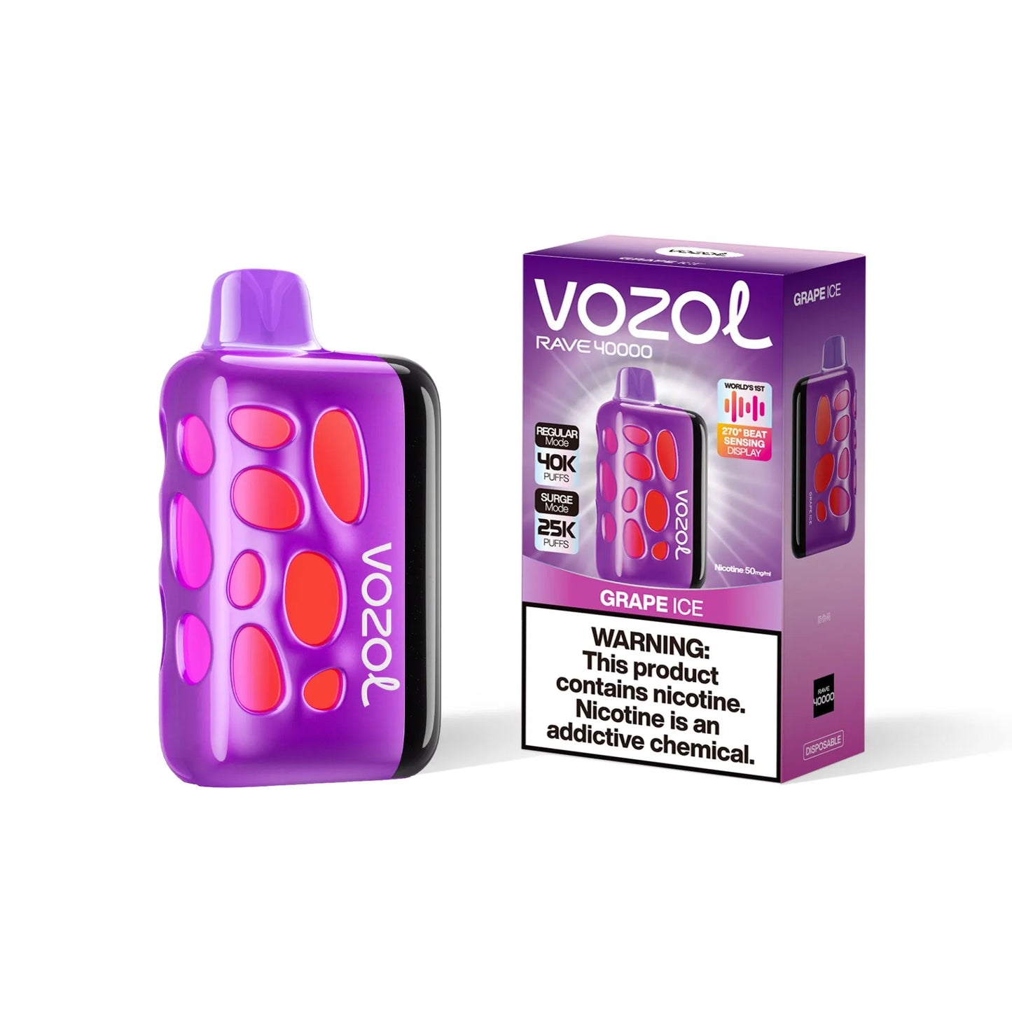 VOZOL Rave 40K PUFFS - Grape Ice