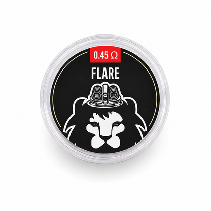 Two LEO Flare MTL coil 0.45Ω replacement coils from LEO Coils and Cotton, designed for vaping devices.