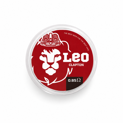 Pair of LEO Clapton MTL coils with 0.85Ω resistance from LEO Coils and Cotton, designed for vaping devices.