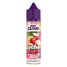 MY CLOUD Lychee Guava MTL e-liquid bottle with colorful label, featuring tropical fruit flavors for vaping enjoyment.