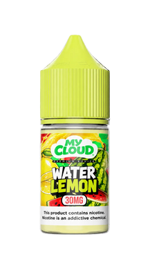 MY CLOUD Water Lemon Ice Salt E-Liquid in 30ml bottle, featuring a refreshing lemon and cool ice flavor for vaping.