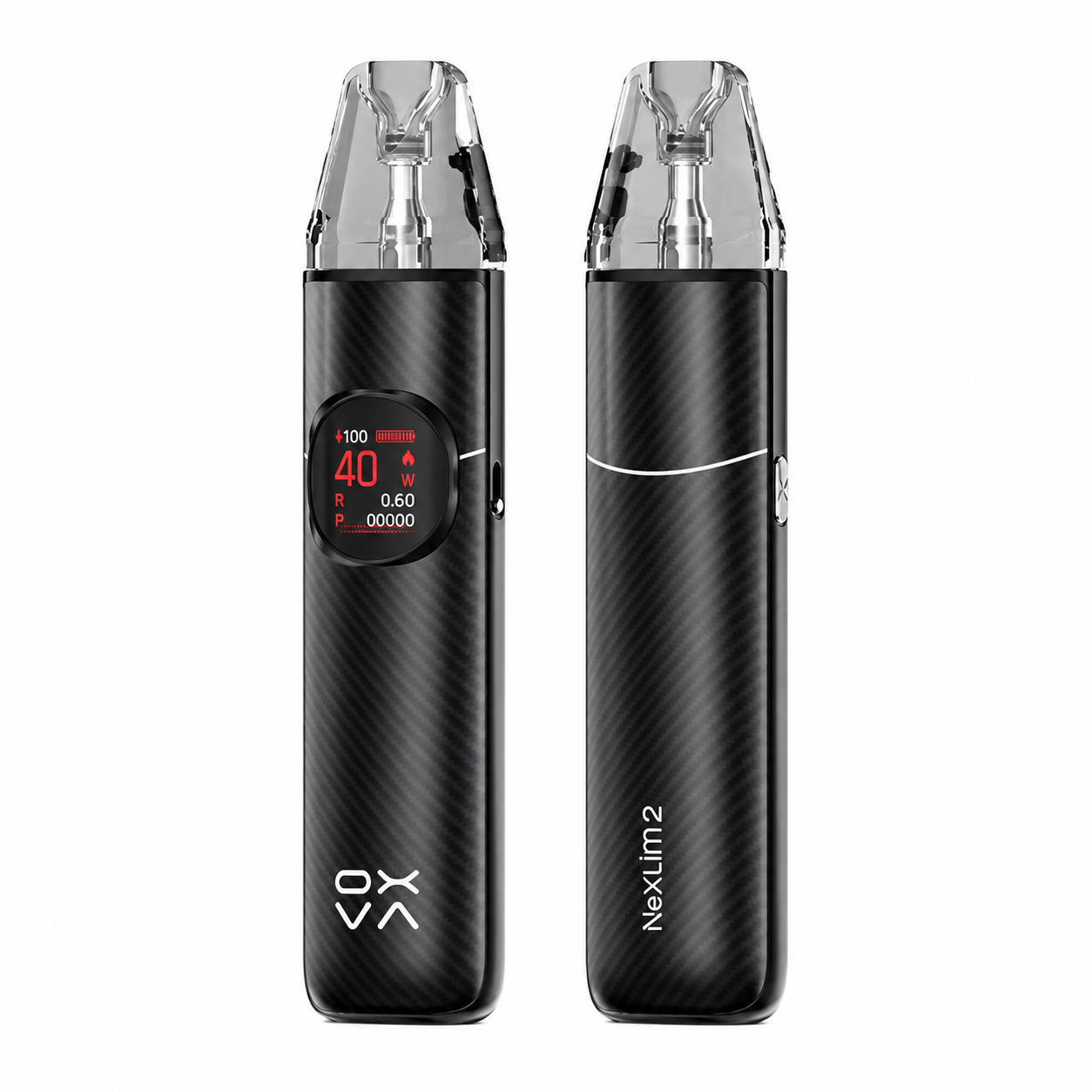 OXVA NeXLIM 2 pod system in black featuring sleek design and compact size, from the OXVA NeXLIM Series.