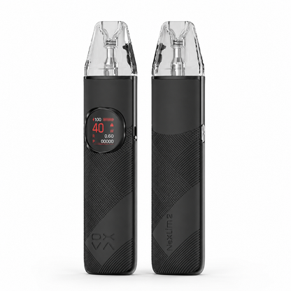 Black leather OXVA NeXLIM 2 pod system with sleek design from the OXVA NeXLIM Series.