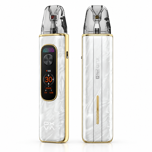 OXVA XLIM PRO 4 pod system with sleek moonlight-colored design from the OXVA XLIM SERIES, featuring modern vaping features.