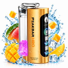 Disposable PEAKBAR H2O Mini Hookah with Mango flavor, 40K puffs, from the PEAKBAR H2O Series, featuring a compact, portable design.
