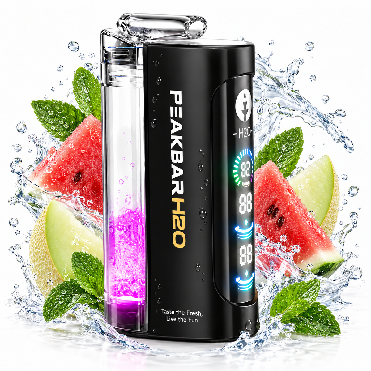 PEAKBAR H2O MINI Hookah disposable device with mint flavor, 40K puffs, from PEAKBAR H2O SERIES, featuring compact design and DTL vaping