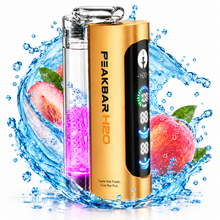 PEAKBAR H2O MINI Hookah disposable device with peach flavor, 40,000 puffs, part of PEAKBAR H2O SERIES.