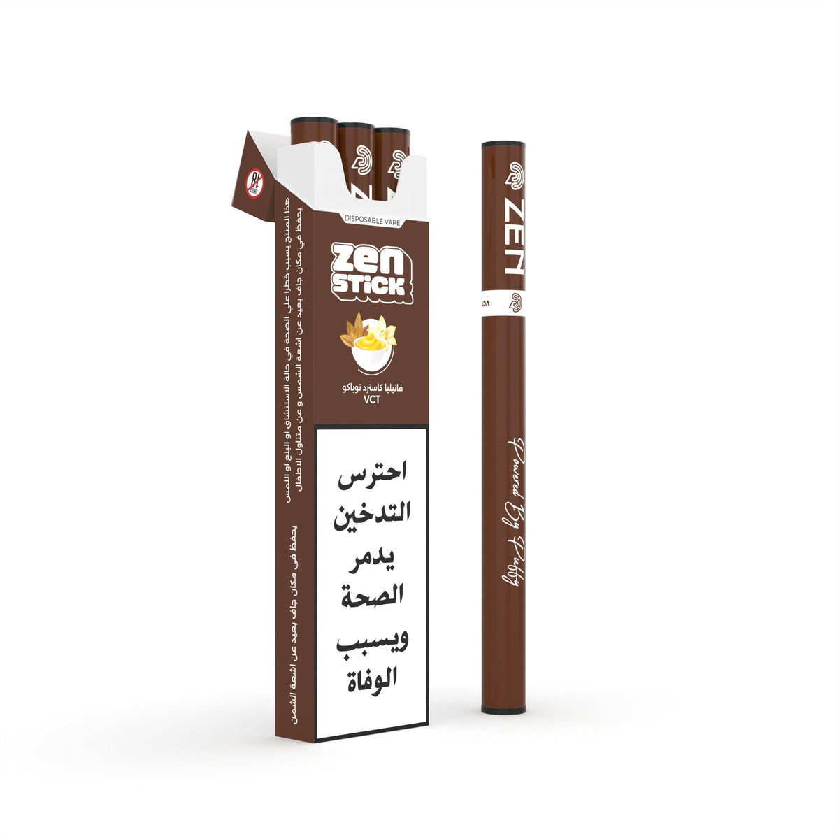 ZEN STICK VCT disposable, pack of 3, shown with its carton.
