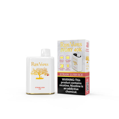 RIPE VAPES Ivory 40K Puffs - Straw Lush Ice