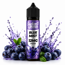 Blue Mist e-liquid by Sucker Punch E-Juice in 60ml bottle, featuring vibrant blue packaging and a refreshing flavor profile.