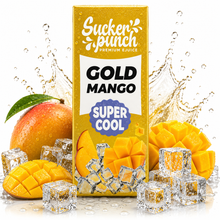 Sucker Punch Gold Mango Super Cool Salt E-Liquid bottle with vibrant label featuring mango and cool flavor imagery