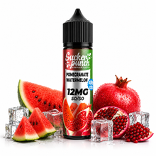 Sucker Punch Pomegranate Watermelon Super Cool 60ml e-liquid bottle from Sucker Punch E-Juice with vibrant label design.