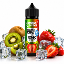 Sucker Punch Strawberry Kiwi Super Cool 60ml e-liquid bottle from Sucker Punch E-Juice, featuring fresh strawberry and kiwi flavor.