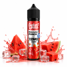 Sucker Punch Watermelon Punch Super Cool 60ml e-liquid bottle from Sucker Punch E-Juice, featuring vibrant watermelon flavor.