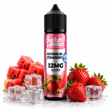 Sucker Punch Watermelon Strawberry Super Cool 60ml e-liquid bottle from Sucker Punch E-Juice, featuring vibrant watermelon and strawberry flavor.