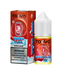 TOKYO E-JUICE Super Cool Coca Cola 30ml salt e-liquid bottle with colorful label and branding for vaping.