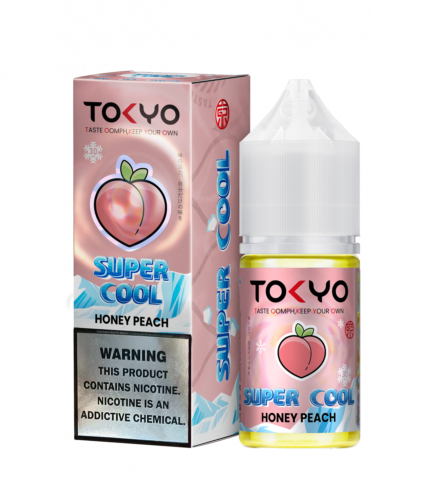 Tokyo Iced Cranberry Raspberry vape juice bottle and packaging on a white background