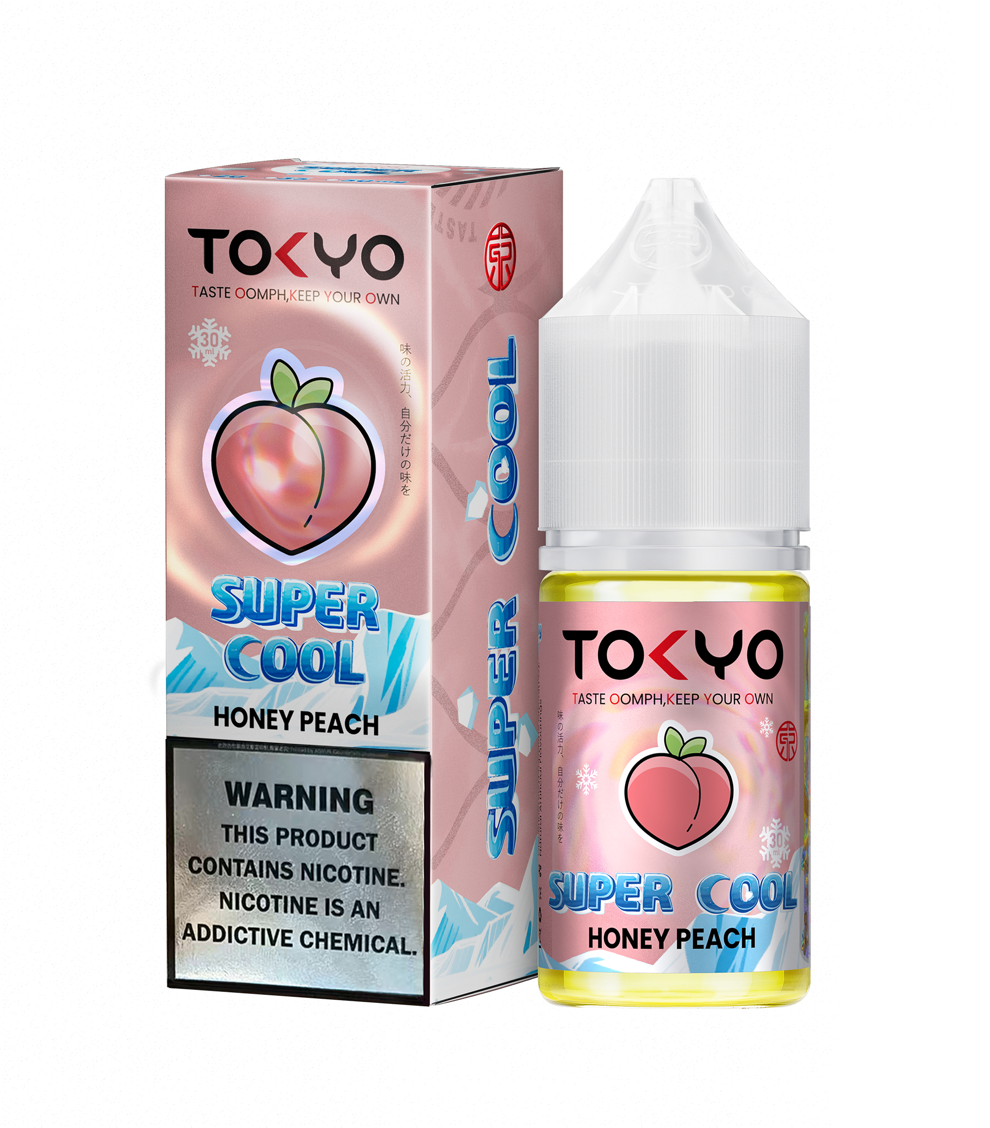 Tokyo Iced Cranberry Raspberry vape juice bottle and packaging on a white background