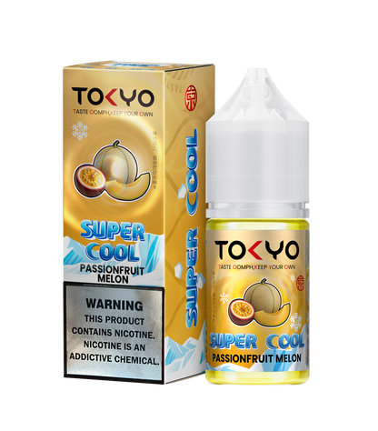 Tokyo Iced Cranberry Raspberry Grape Peach e-liquid bottle and packaging on a white background