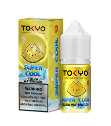 TOKYO E-JUICE Super Cool Yellow Watermelon 30ml salt e-liquid bottle with vibrant yellow watermelon label