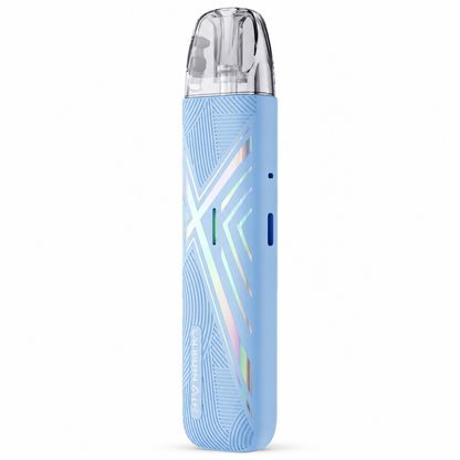 UWELL CALIBURN AIR pod system in Twilight Blue, showing the sleek side view of the compact vaping device.