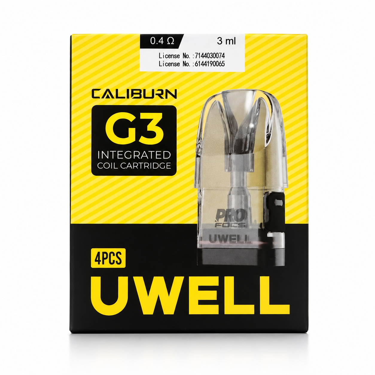 UWELL Caliburn G3 integrated coil cartridge with 3ml capacity, designed for easy replacement and optimal vaping performance.