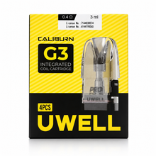 UWELL Caliburn G3 integrated coil cartridge with 3ml capacity, designed for easy replacement and optimal vaping performance.