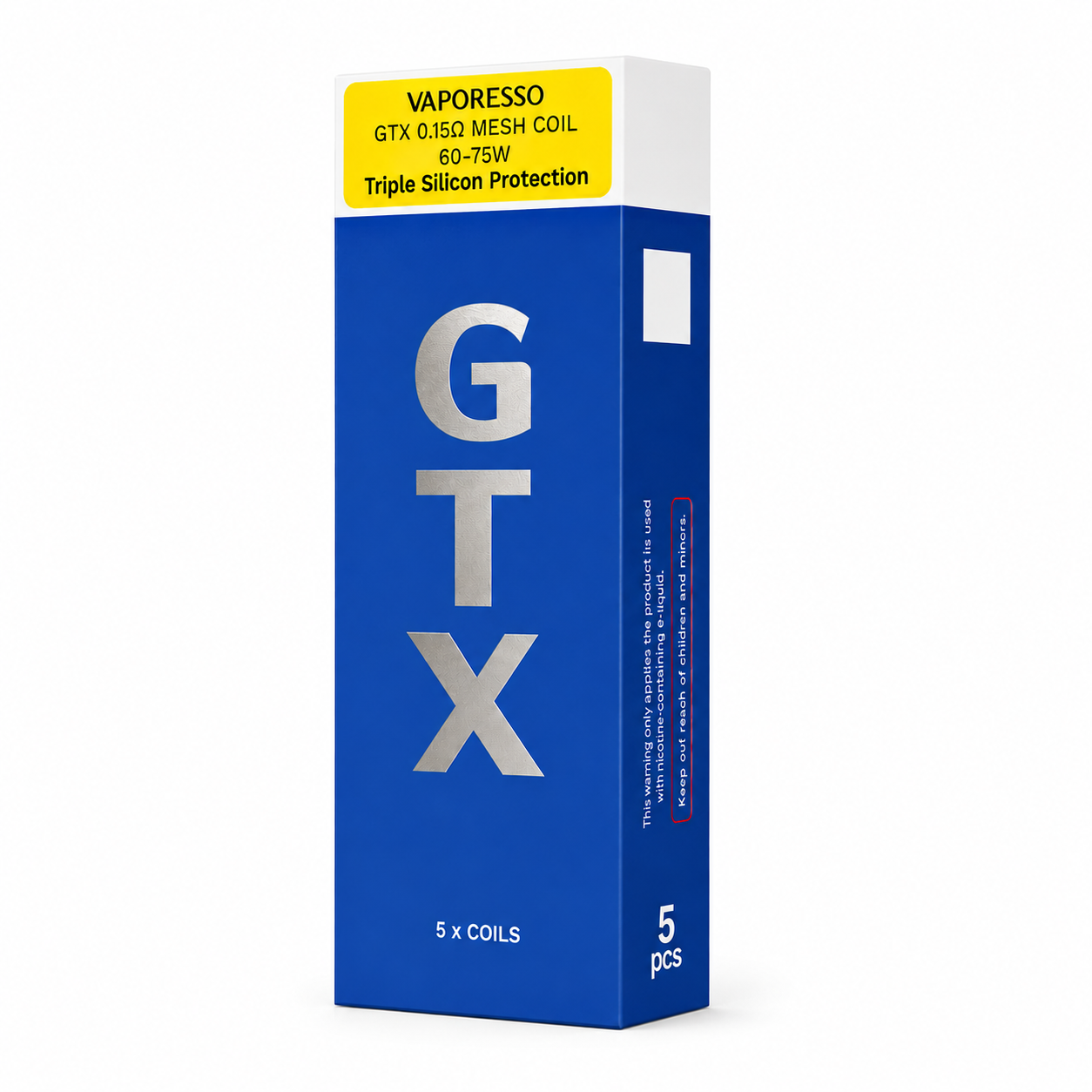 VAPORESSO GTX Mesh Replacement Coil package showing two replacement coils for vaping devices.